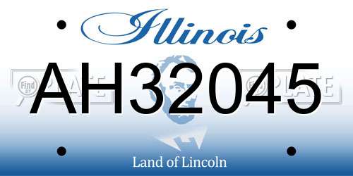 AH32045 Illinois License Plate