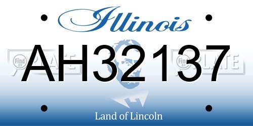 AH32137 Illinois License Plate