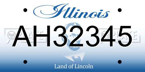 AH32345 Illinois License Plate