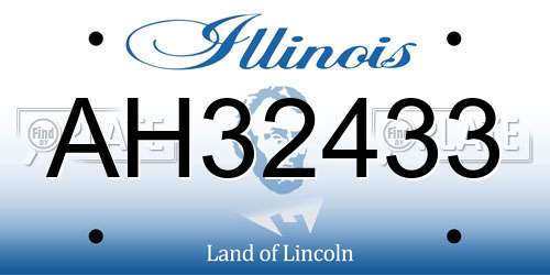 AH32433 Illinois License Plate