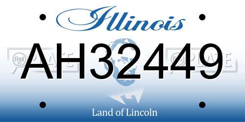 AH32449 Illinois License Plate