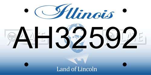 AH32592 Illinois License Plate