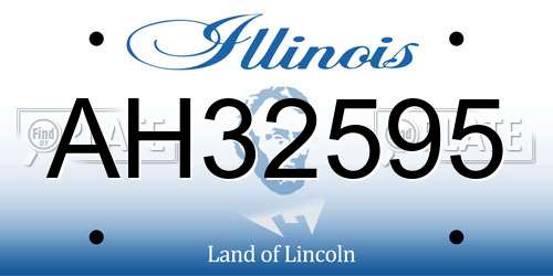 AH32595 Illinois License Plate