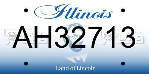 AH32713 Illinois License Plate