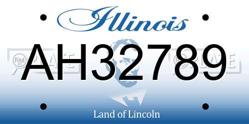 AH32789 Illinois License Plate