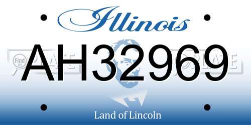 AH32969 Illinois License Plate