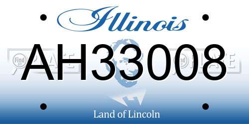 AH33008 Illinois License Plate