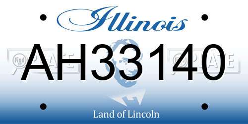 AH33140 Illinois License Plate