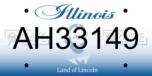 AH33149 Illinois License Plate