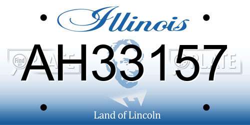 AH33157 Illinois License Plate