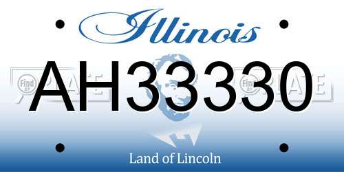AH33330 Illinois License Plate