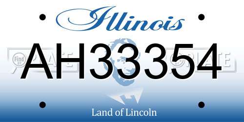 AH33354 Illinois License Plate