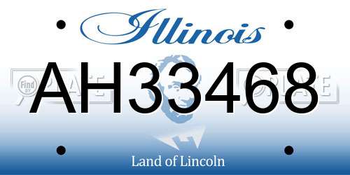 AH33468 Illinois License Plate