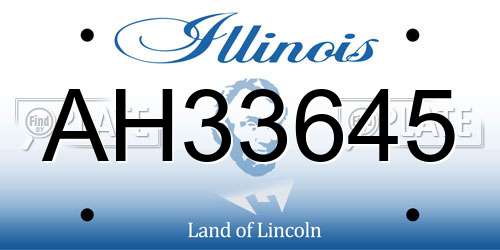 AH33645 Illinois License Plate