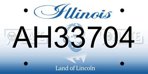 AH33704 Illinois License Plate