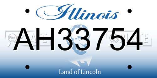 AH33754 Illinois License Plate