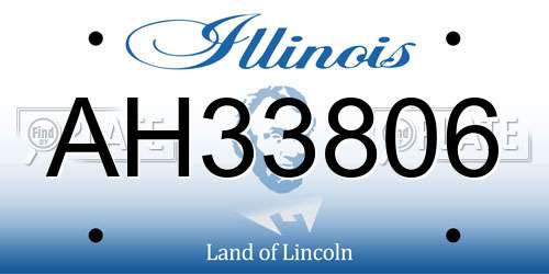 AH33806 Illinois License Plate