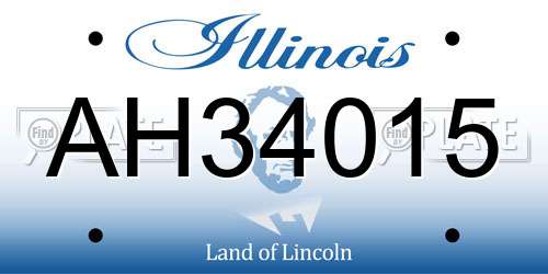 AH34015 Illinois License Plate
