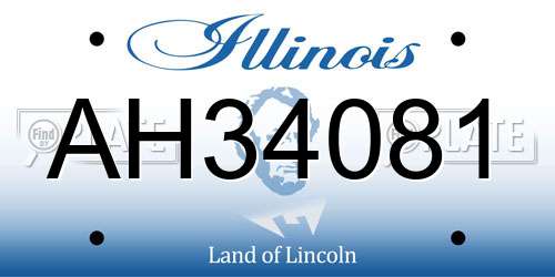 AH34081 Illinois License Plate