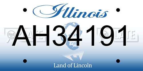 AH34191 Illinois License Plate