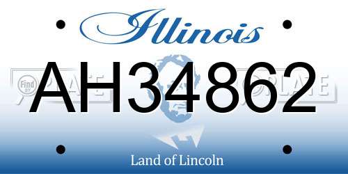 AH34862 Illinois License Plate