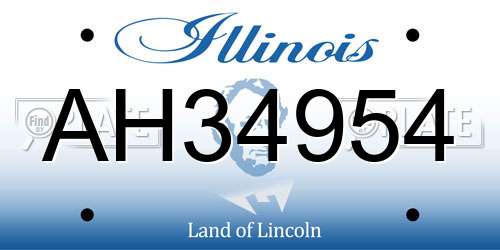 AH34954 Illinois License Plate