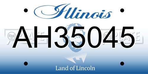 AH35045 Illinois License Plate