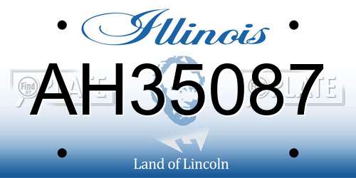 AH35087 Illinois License Plate