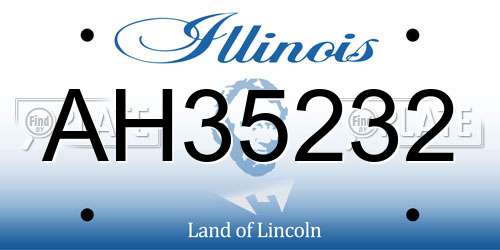 AH35232 Illinois License Plate