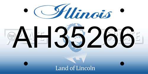 AH35266 Illinois License Plate