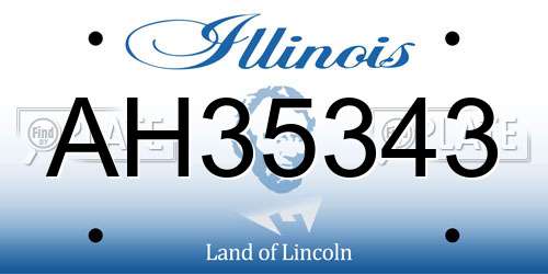 AH35343 Illinois License Plate