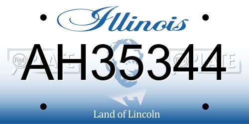 AH35344 Illinois License Plate