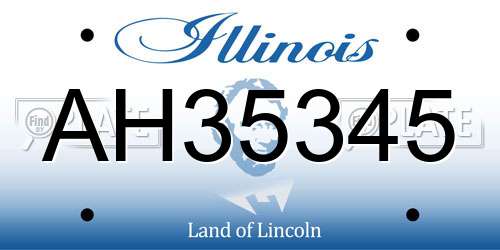 AH35345 Illinois License Plate