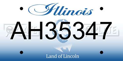 AH35347 Illinois License Plate