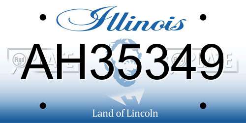AH35349 Illinois License Plate