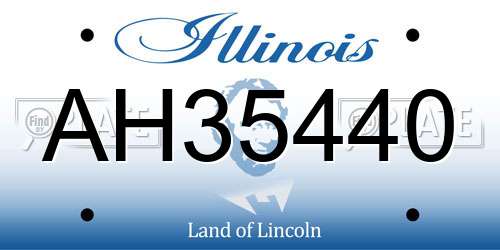 AH35440 Illinois License Plate