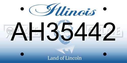 AH35442 Illinois License Plate