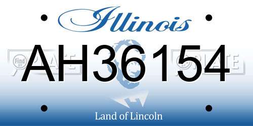 AH36154 Illinois License Plate