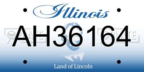 AH36164 Illinois License Plate