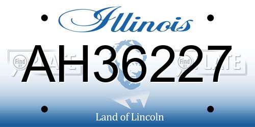 AH36227 Illinois License Plate