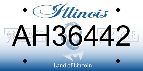 AH36442 Illinois License Plate