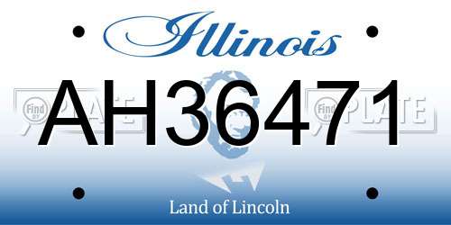AH36471 Illinois License Plate