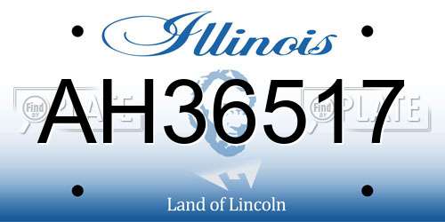 AH36517 Illinois License Plate