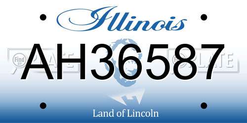 AH36587 Illinois License Plate