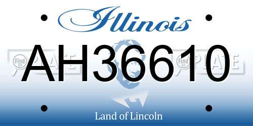 AH36610 Illinois License Plate