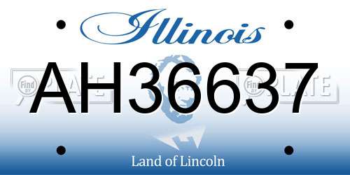 AH36637 Illinois License Plate