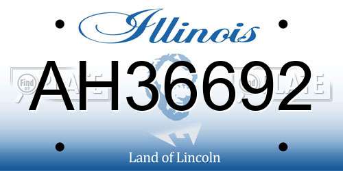 AH36692 Illinois License Plate