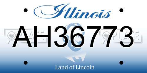 AH36773 Illinois License Plate