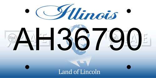 AH36790 Illinois License Plate