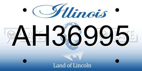 AH36995 Illinois License Plate